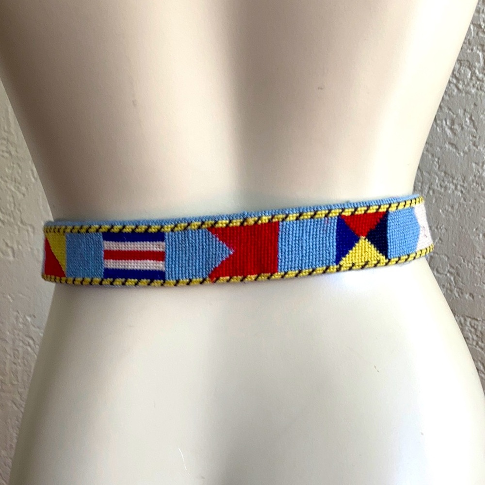 J.McLaughlin “flags “handmade needlepoint belt . SZ EUR 36